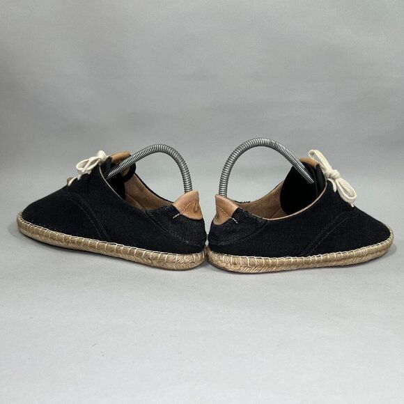 OluKai Women's Size 7 Kaula Pa‘a Lī Black Linen Canvas‎ Espadrille Sneakers - Picture 6 of 12